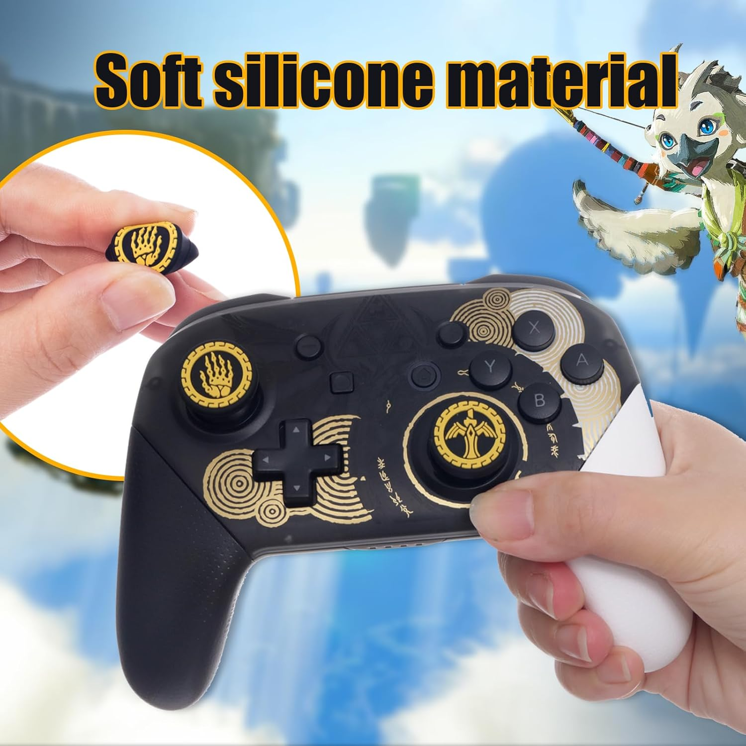 Switch Pro Controller Thumb Grips, Cool Thumb Grips Compatible with Switch Pro Controller, PS5 Controller, PS4 Controller, Xbox Controller, Etc image number 4