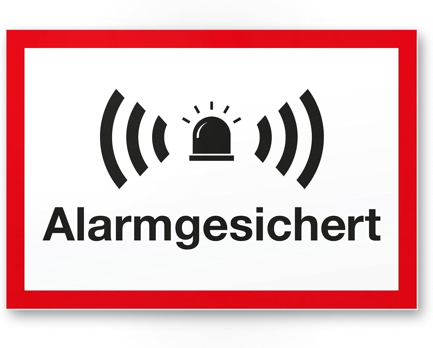 Komma Security Alarm Secured Plastic Sign 30 X 20 Cm - Warning Caution Alarm Protected - Notice Sign Alarm - House Building Object image number 2