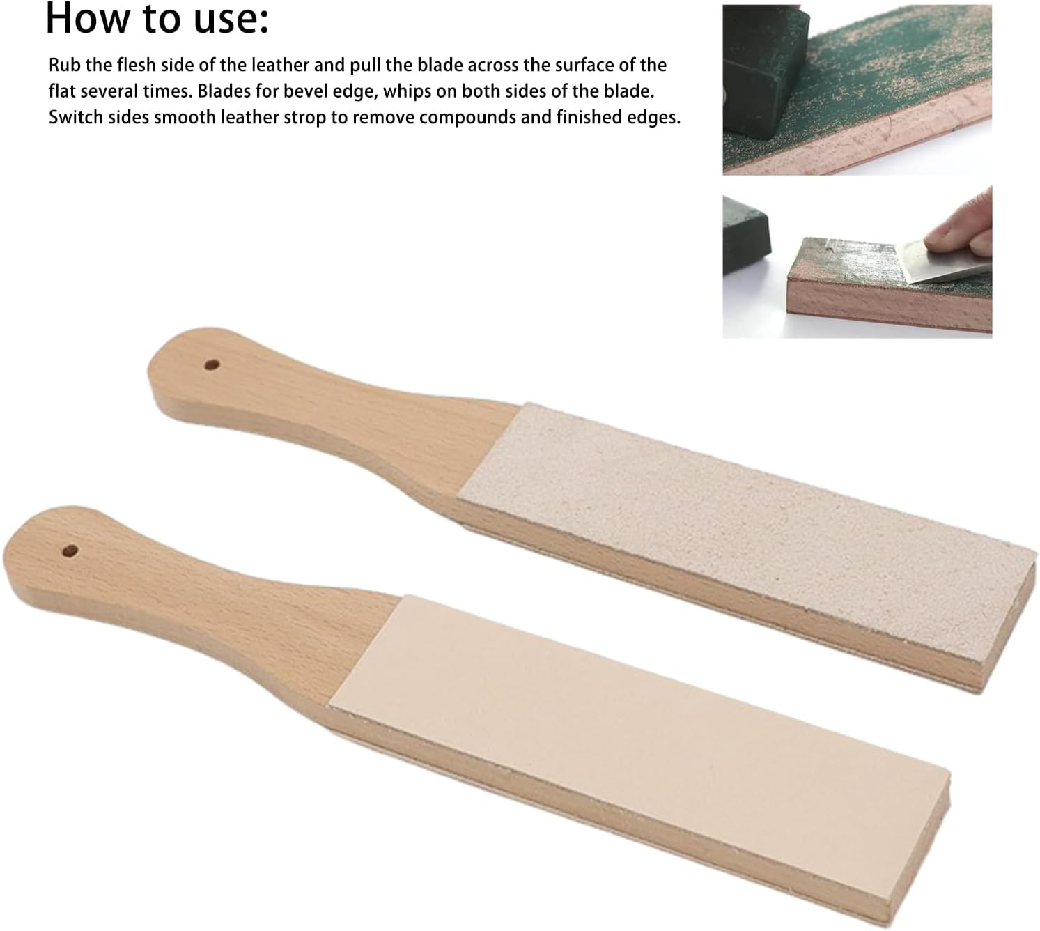 Yxvyxymyxxg Double-Sided Beech Wood Portable Leather Strop - Sharpening & Polishing Tool for Knives, Blades & Leather Craft image number 4