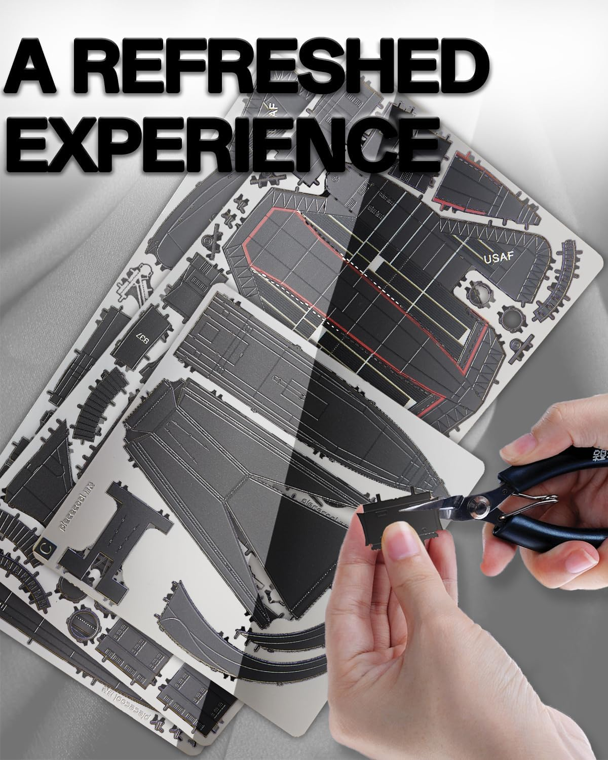 Piececool 3D Metal Puzzles SR-71 Blackbird Aircraft Model Kits Puzzles 3D Model Building Kit DIY Craft for Family Time Great Christmas Birthday Gifts image number 3