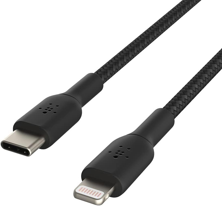 Belkin Braided USB-C to Lightning Cable (Iphone Fast Charging Cable for Iphone 8 or Later) Boost Charge Mfi-Certified Iphone USB-C Cable, Black 2M, 6.6FT (Caa004Bt2Mbk) image number 2
