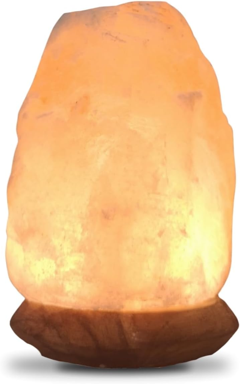 Himalayan Rock Crystal Salt USB Lamp - 100% Authentic Natural Crystal Himalayan Salt - Hand Carved - Wooden Base - USB Power Cable Included - Approximately 500G - Zen'Light image number 6
