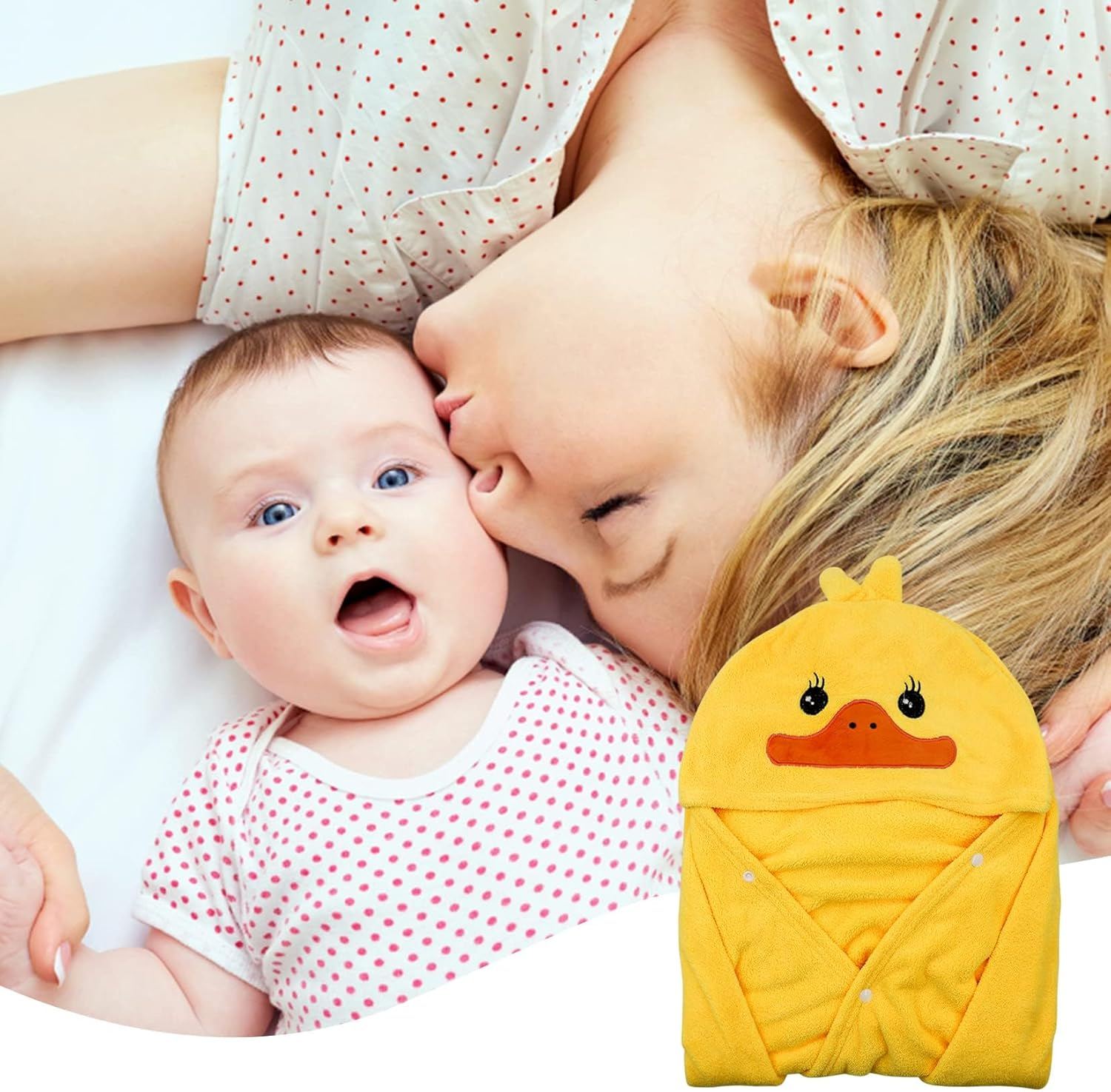 Bath Towel Ultra Soft Hooded Towel Highly Absorbent Bathrobe Blanket Shower Gifts- 27.5" X 55" (Yellow) image number 3