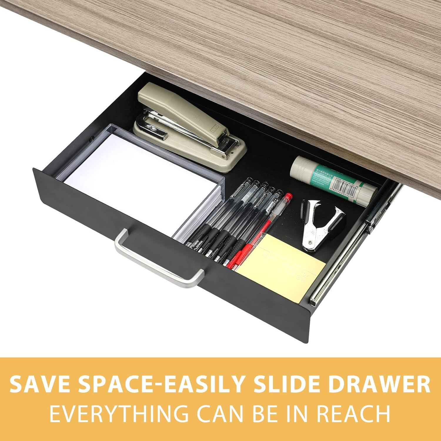 Gome under Desk Pull-Out Drawer - Storage Organizer Office Mounted, Easy Slide-Out Pencil Drawer for Saving Space, under Flat-Top Desk Storage Ideal for Sit-Stand Workstation image number 1