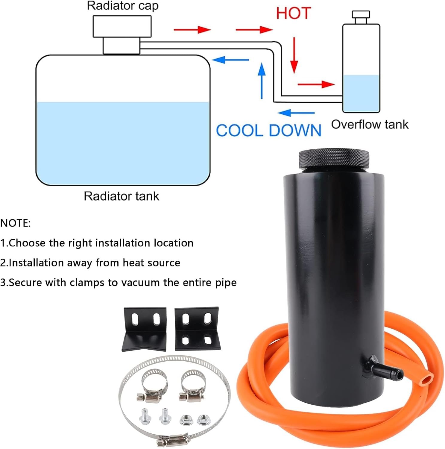 Coolant Overflow Tank，800Ml Radiator Overflow Bottle Overflow Oil Catch Tank Car Radiator Coolant Overflow Reservoir image number 3