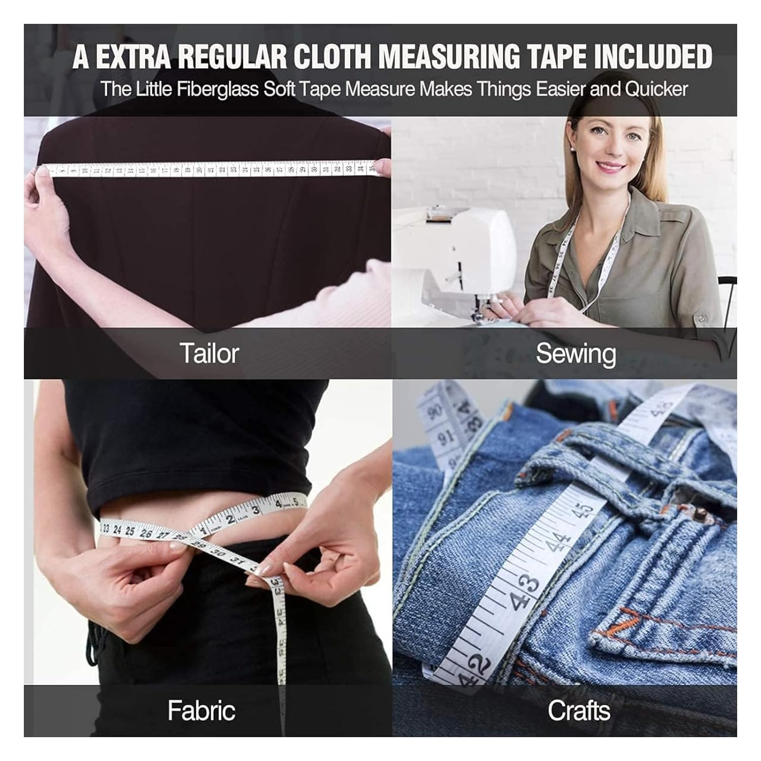 Tape Measure Body Measuring Tape 60Inch (150Cm), Retractable Measuring Tape for Body Measurement & Weight Loss, Accurate Body Tape Measure for Fitness, Tailor, Sewing, Handcrafts, Clothes