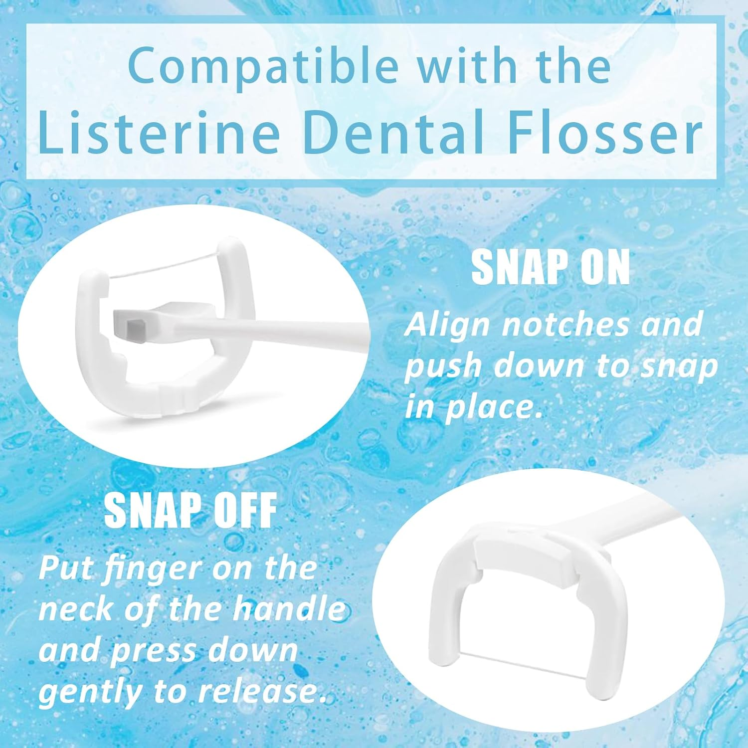 Ultraclean Access Flosser Refill Heads Snap-On Dental Flosser Refill Heads for Proper Oral Care & Hygiene 110PCS image number 2