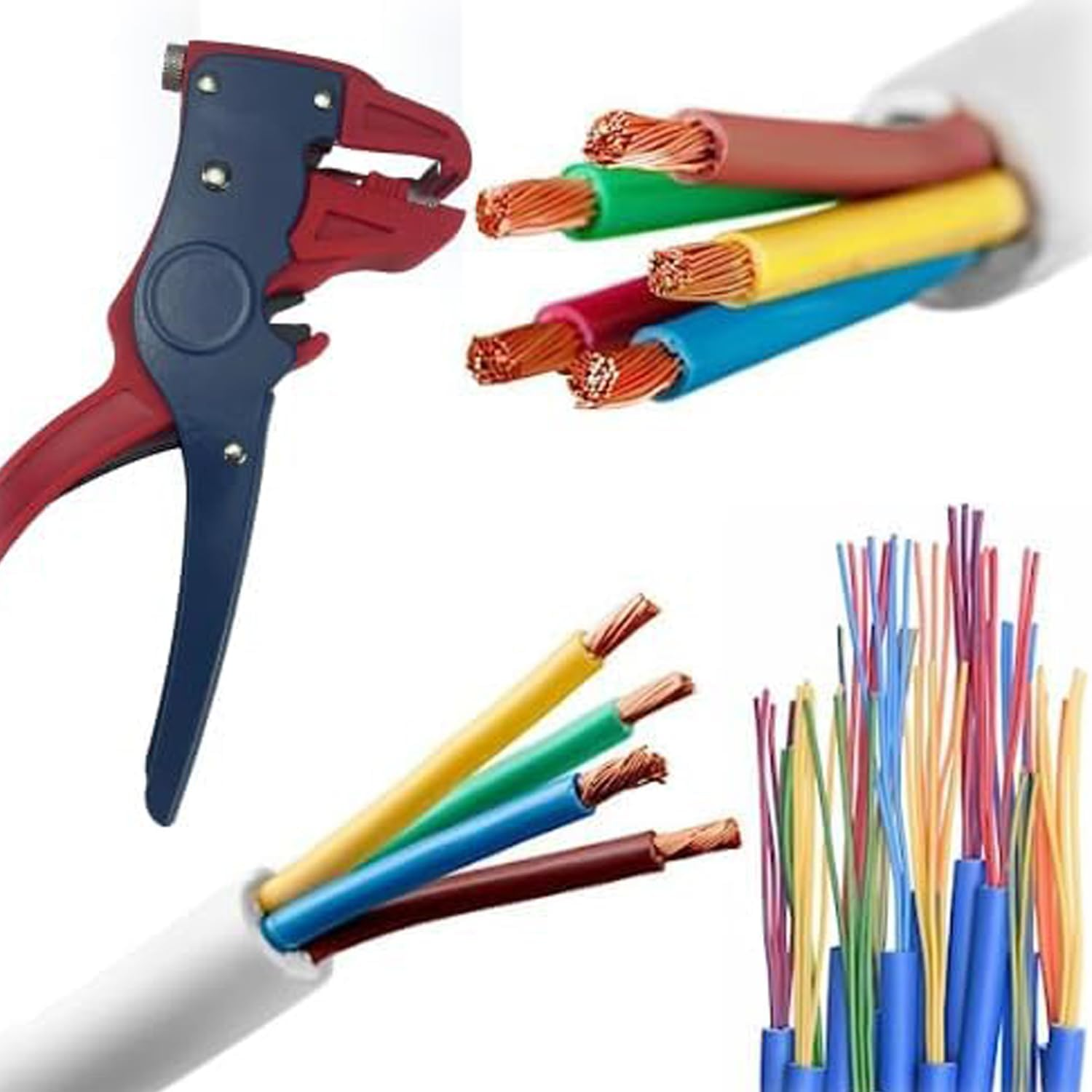 WEZCHUGHAOL Quick Strip Wire Stripper and Cutter, 2 in 1 Automatic Wire Stripping Tool Adjustable Eagle Nose Wire Stripper for Electronic, Automotive Repair (Blue) - Blue image number 6