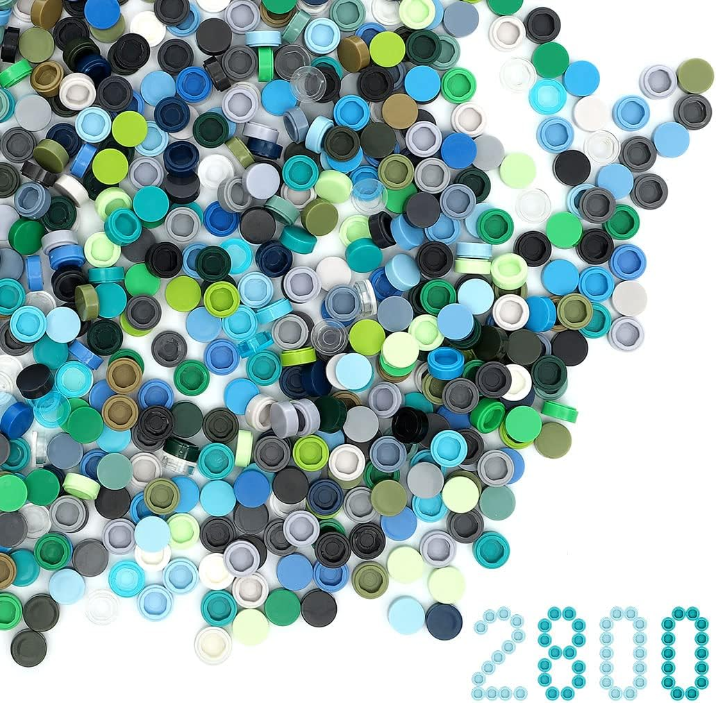 Etarnfly 2800PCS Pixel Bricks, 1X1 round Plates - 28 Colors Building Blocks Parts and Pieces - Pixel Arts Dots Bulk Studs Accessories Kit Compatible with Major Brand 98138, Multicolored 2