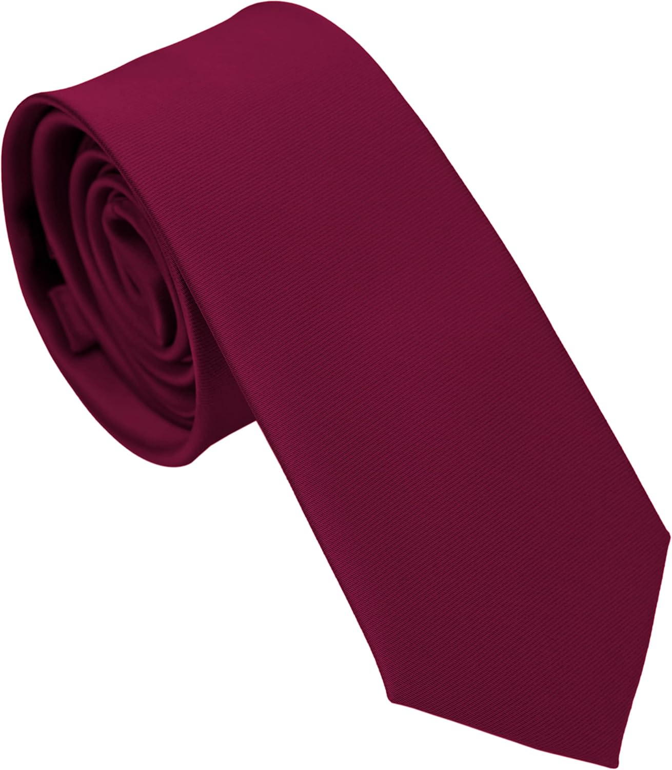 Skinny Solid Color Neckties, 2.5" Slim Ties for Men, 19 Colors 1 or 5 Pack, Groomsmen Solid Ties 5-Lot for Wedding image number 4