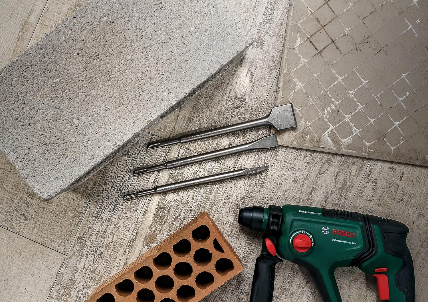 Bosch Accessories 3-Piece Chisel Set SDS plus (Concrete, Masonry, Pointed, 20 Mm, 40 Mm, Accessories for Ligt Rotary, Demolition Hammers)