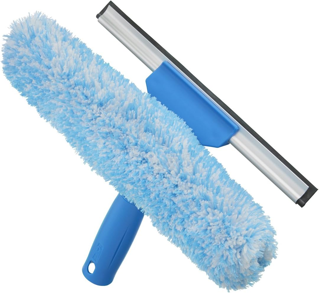 Unger Professional 10" Window Cleaning Tool: 2-In-1 Microfiber Scrubber and Squeegee image number 3