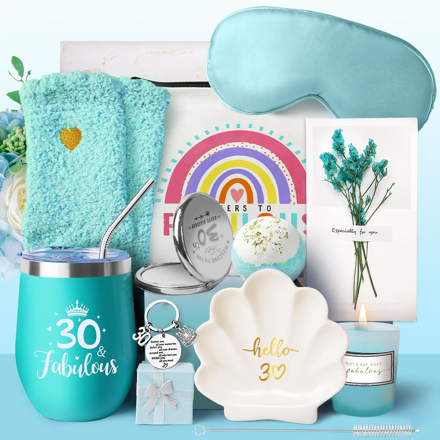 60Th Birthday Gift Women, Gifts for 60Th Birthday Woman, Birthday Gifts Ideas, 60 Year Old Hamper Set for Women, Sister, Wife, Aunt, Coworker, Daughter