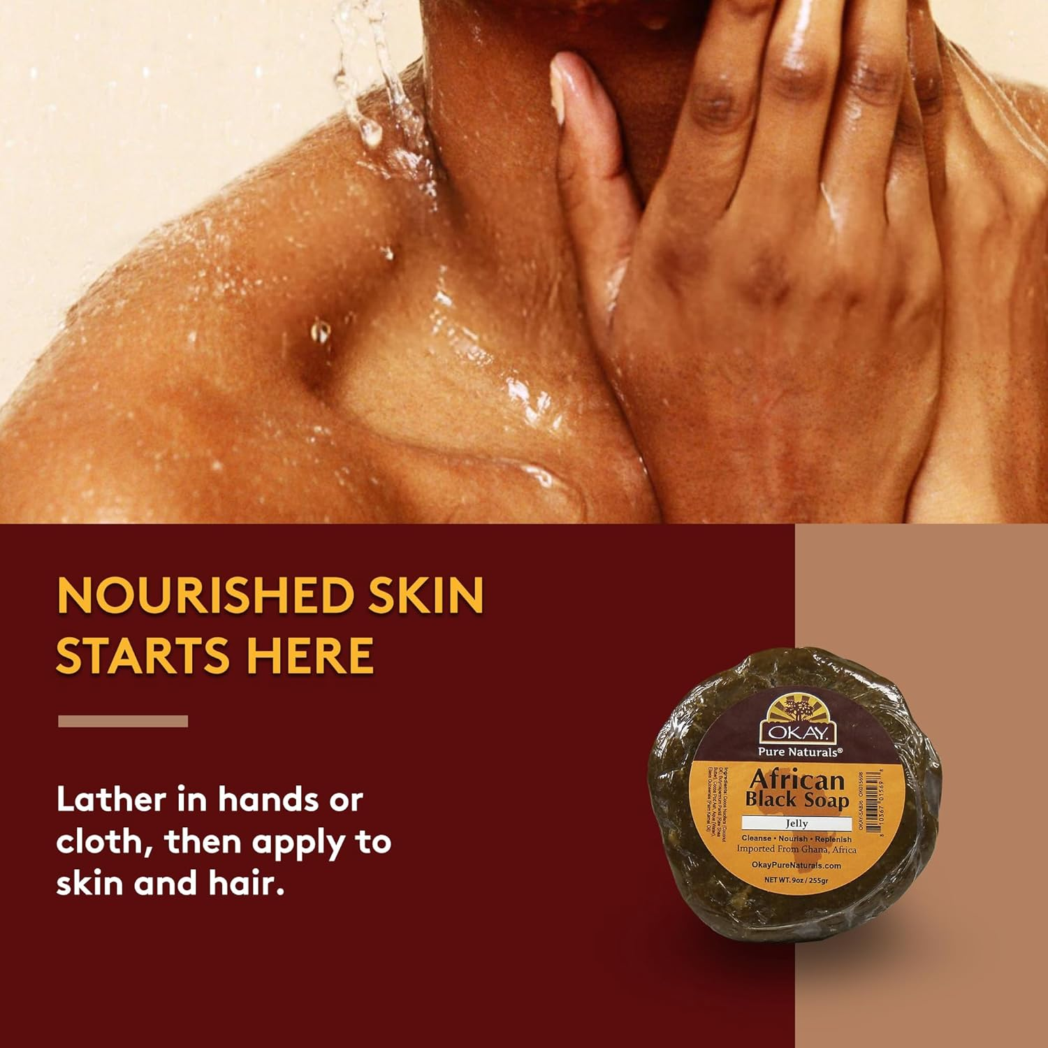 OKAY Pure Naturals OKAY Pure Naturals African Black Jelly Soap, 6 Ounce, (OKAY-SABJ6) image number 5