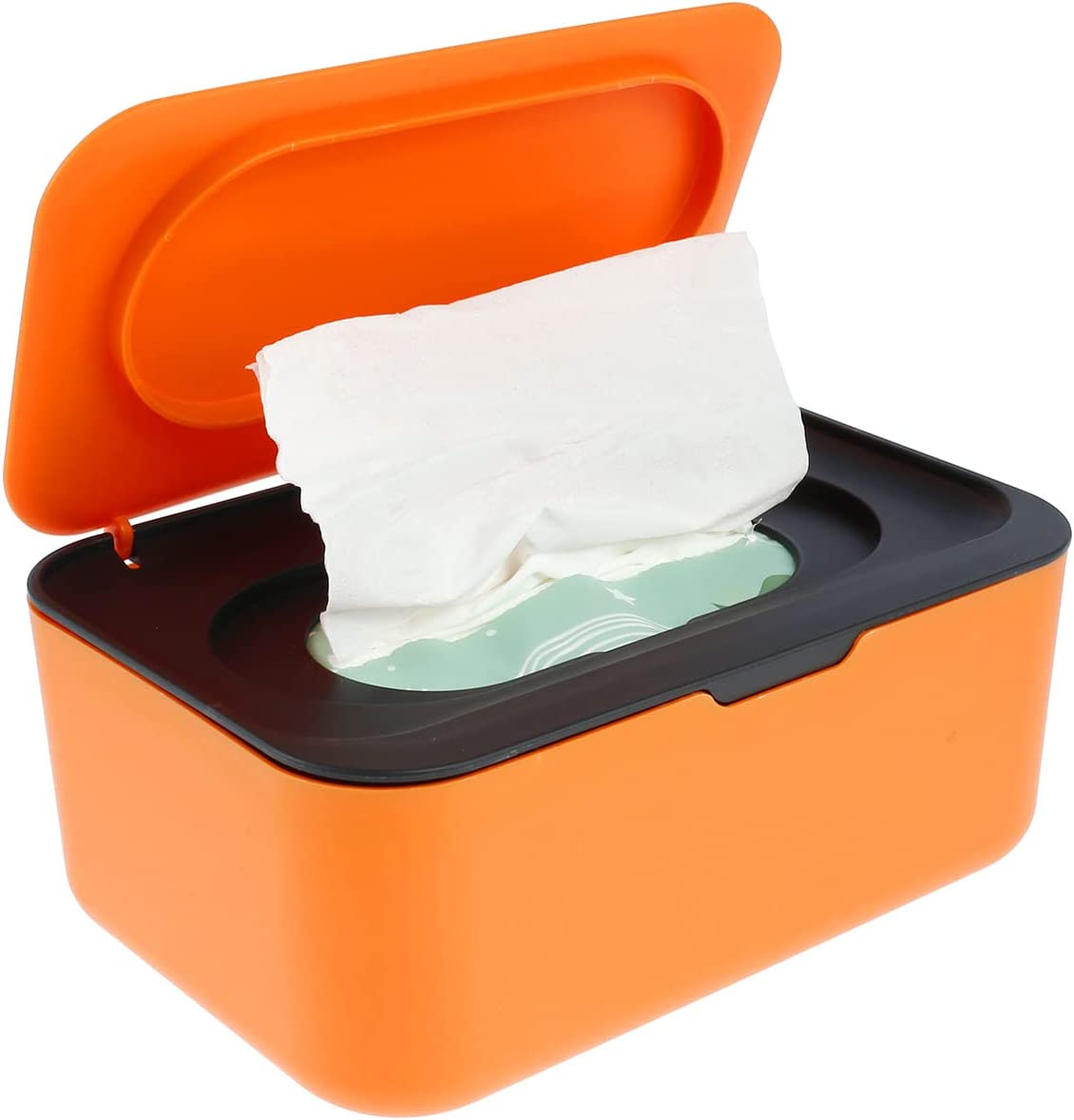 Wipes Dispenser Baby Wipe Holder, Dustproof Refillable Wipe Container Large Capacity Tissues Wipes Case with Moisture Seal Secure Lids Keeps Wipes Fresh for Home Office Bathroom (Gray)