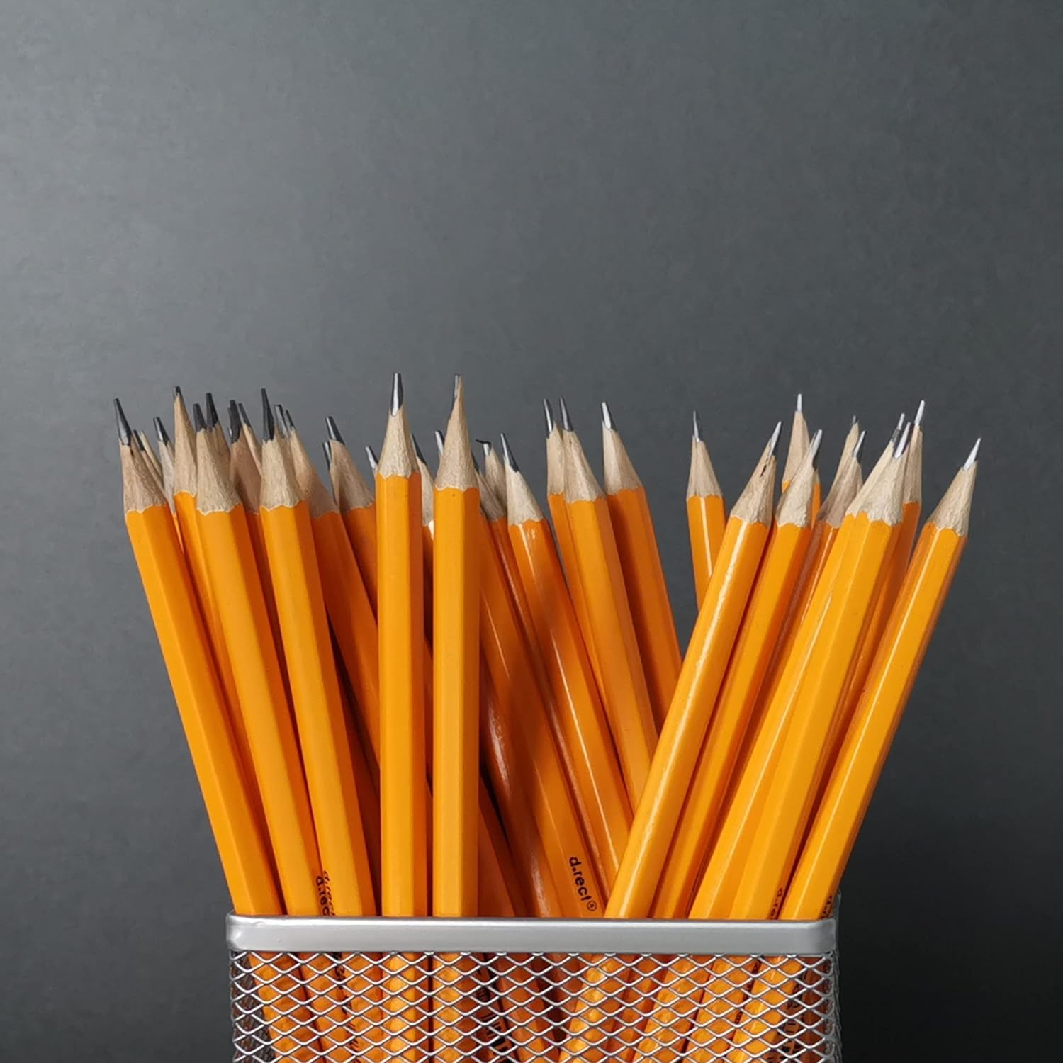 D.RECT KOMO Desk Organiser - 4 Compartments Metal Mesh Pen Holder - Multifunctional Office Accessories Utensil, Silver image number 1