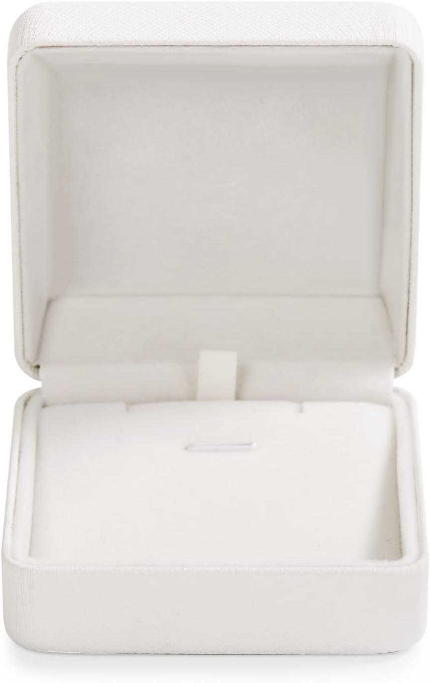 Woodten Necklace Pendant Bracelet Gift Box Necklace Box White Jewelry Gift Box Jewelry Gift Case for Birthday,Anniversary,Engagement,Proposal Jewelry Box image number 5