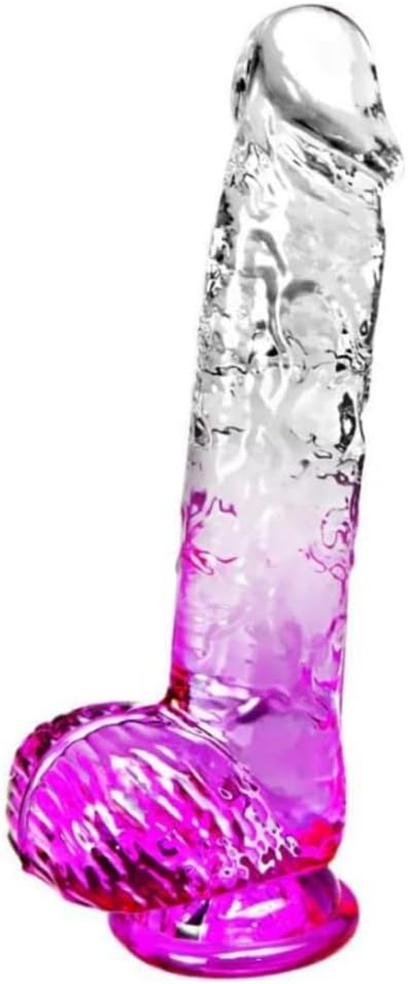 Yukaione Thick Clear Dildo 2.35&ldquo; Diameter 11&rdquo; Long, G-Spot Anal Dildo with Powerful Suction Cups, Red Blue Jelly Soft Real Dildos for Women Couples Male Adult Sex Toys with Strap on Penis Female Sex Toys (Red Green)