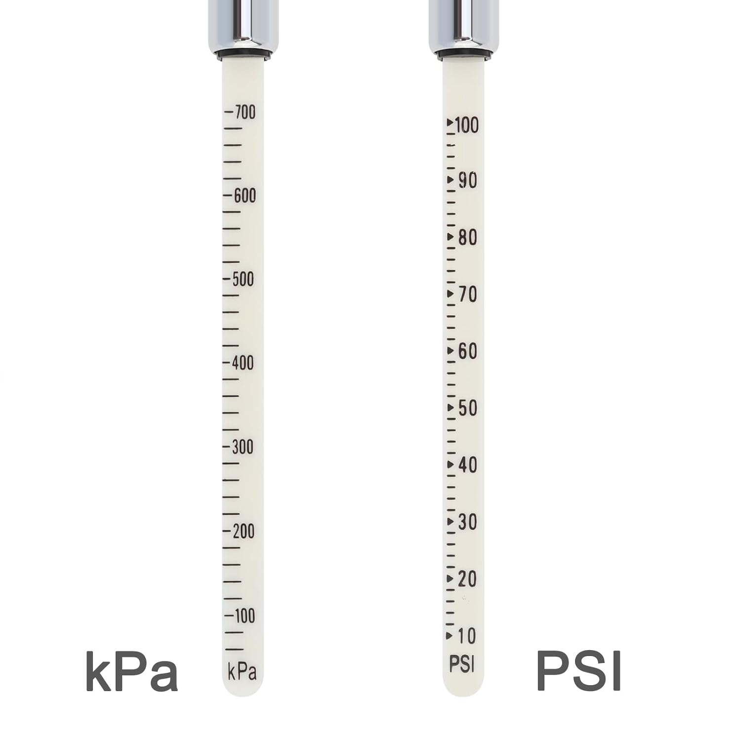 Windance 5 Pack Pencil Tire Pressure Gauge, 10-100PSI Heavy Duty Pencil Tire Pressure Gauge Stainless Steel Tyre Barometer Tools for Vehicles Truck Car RV ATV Motorcycle (Chrome) image number 3
