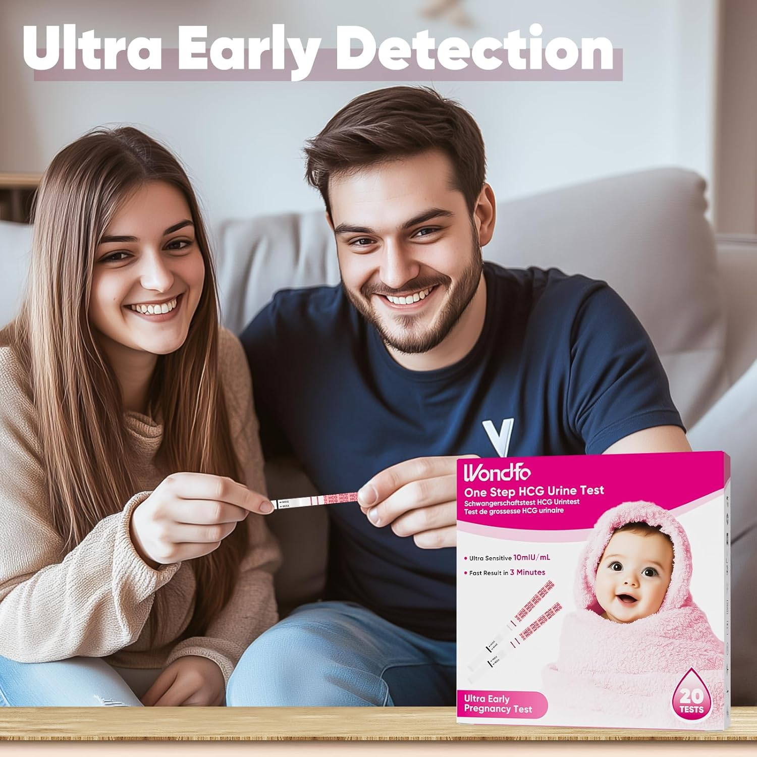Wondfo Ovulation and Pregnancy Test Strips, 50 Ovulation + 20 Pregnancy Tests, Early Detection Kit image number 6