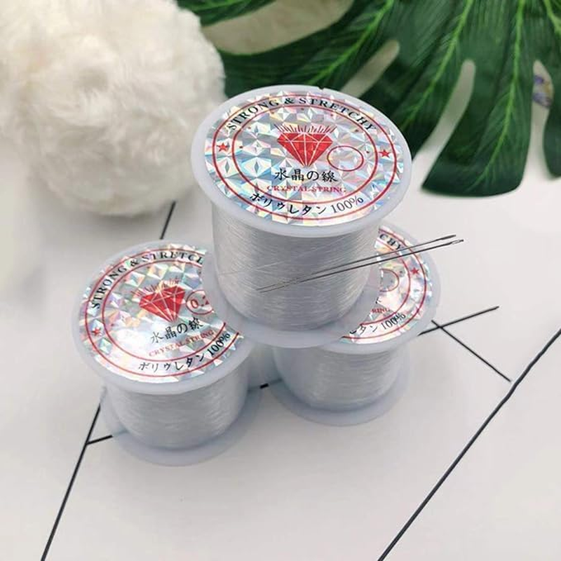 2 Roll Transparent Fishing Thread,Crystal Fishing Line Ultra-Strong Invisible String Clear Nylon Fish Fishing Line Spool Beading String for the Hanging Ornaments, Sew Hobby, Bead and Crafts (0.2Mm)