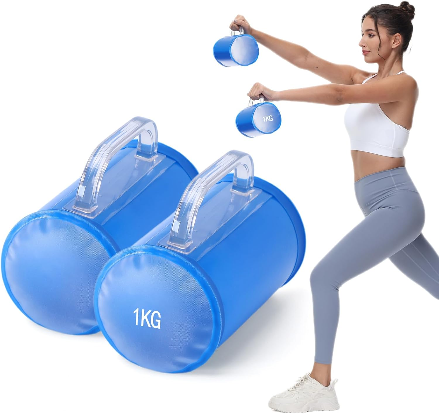 DEIRIS Water Dumbbells, Dumbbells, Water Fillable Set, Weight Bags Portable, Water Weight up to 2~14 Kg/Pair, Fitness Water Bag, for Strength Training, Fitness and Shaping