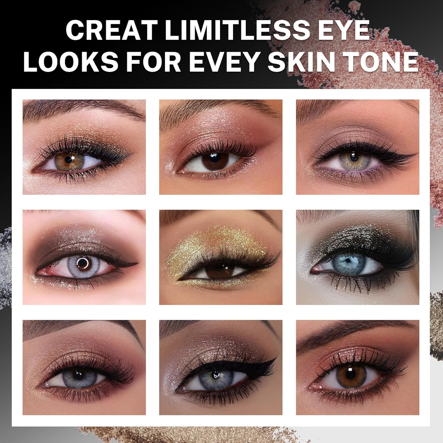 UCANBE Baked Eyeshadow Makeup Palette with Hidden Gems, 16 Colors Nude Eye Shadow with Matte Glitter Metallic Shimmer, Highly Pigmented Long Lasting Make up Pallet image number 4