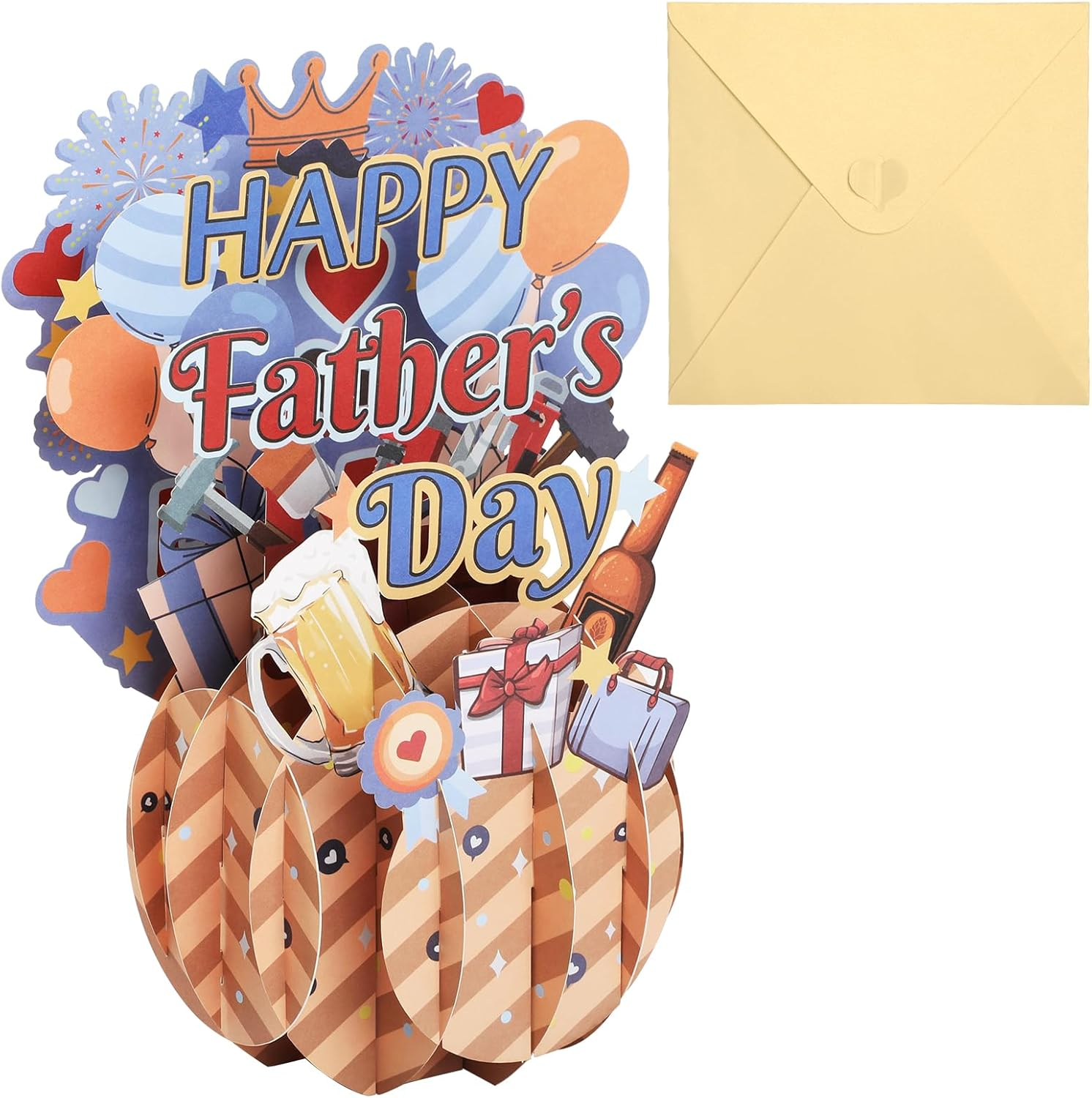 Bighan Pop up Happy Father'S Day Card, 3D Father'S Day Pop up Greeting Boxed Cards Anniversary Pop up Cards for Men, B