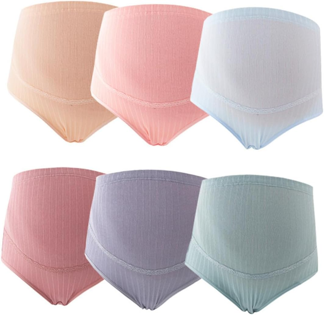 Beavorty 3Pcs High Waist Maternity Panties Cotton Splice Stomach Lift for Pregnant Women Underwear image number 5