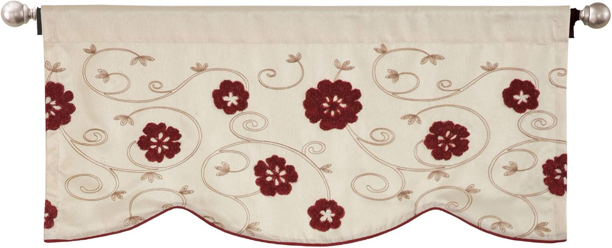 Lush Decor Royal Embrace Valance, 18-Inch by 42-Inch, Red image number 2