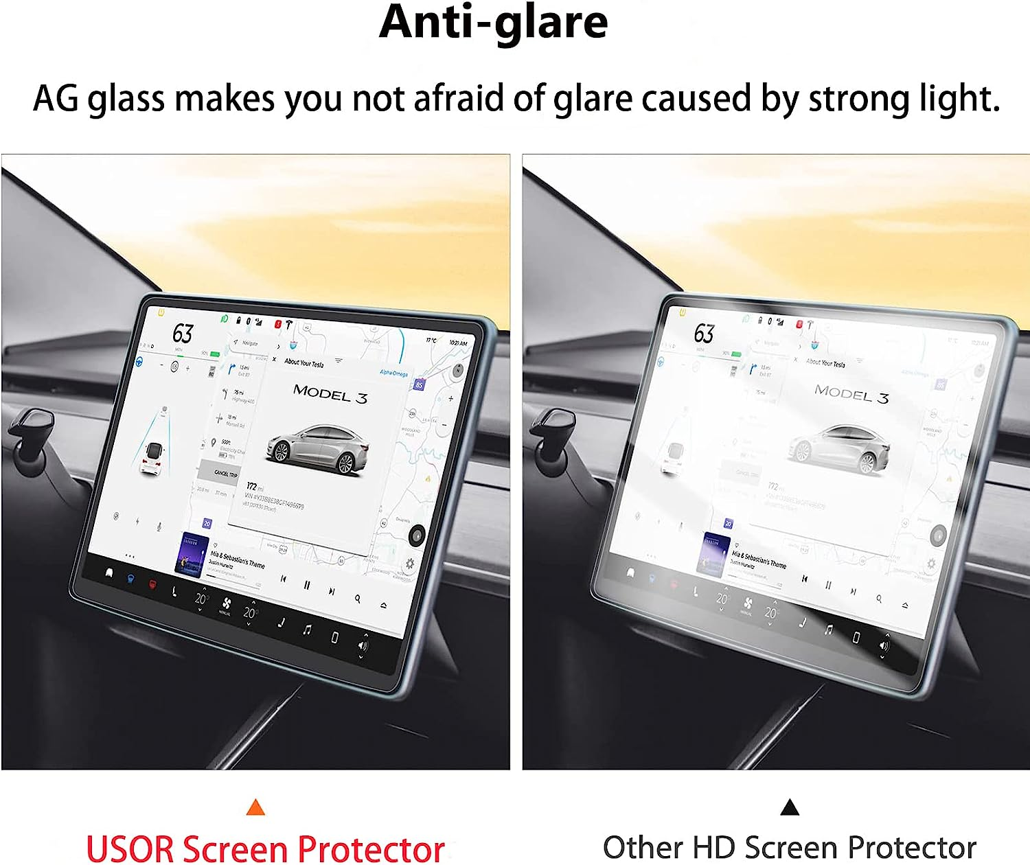 Ixtra Glass Screen Protector for Tesla Model 3 (2017-2023) / Tesla Model Y (2020-2024) Center Control Touch Screen Car Navigation Screen Protector [Anti Glare] [Auto-Alignment] [Tempered Glass] image number 6