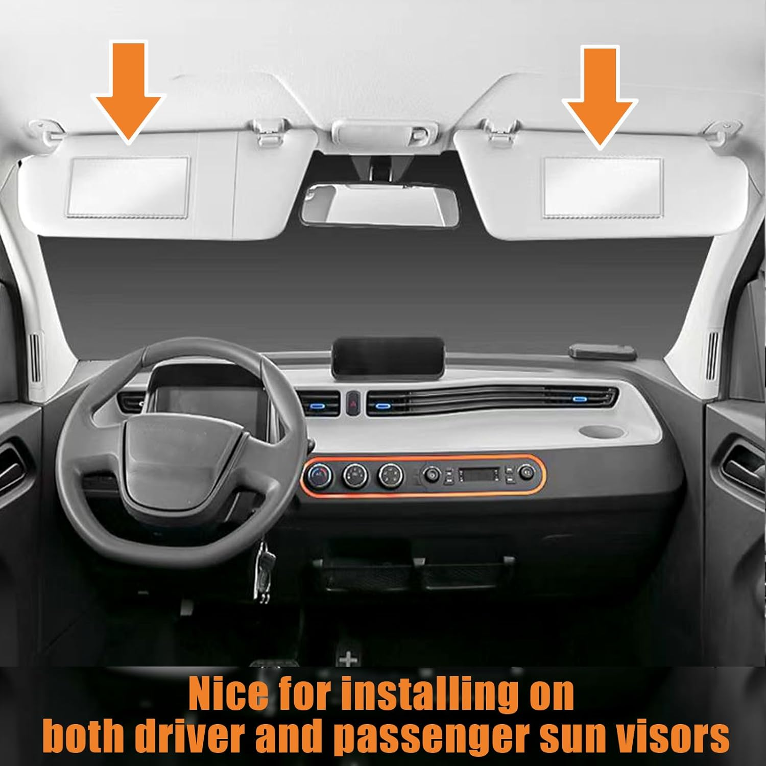 Universal Car Interior Cosmetic Mirror,Portable Auto Vanity Mirror for Sun Visor and Car Seat Back-Square image number 4