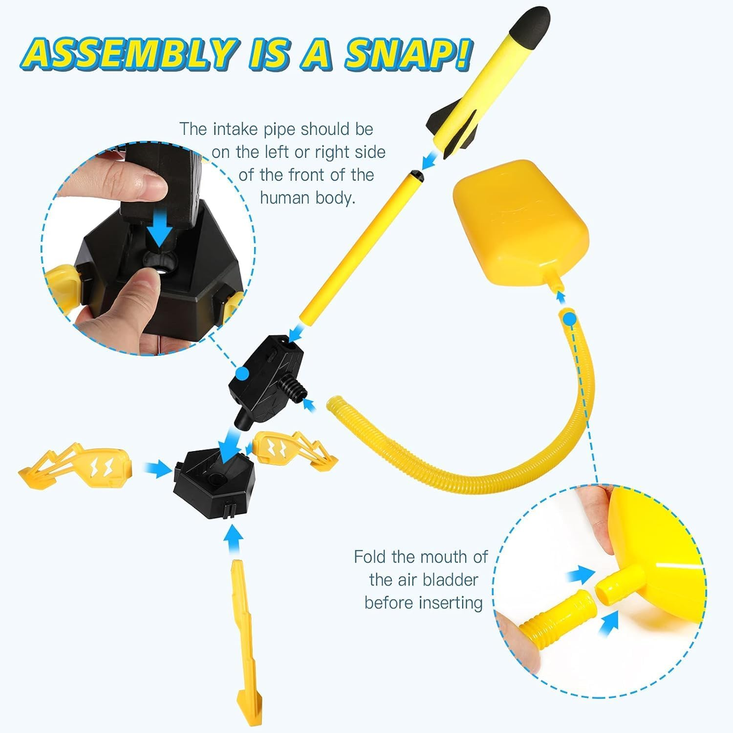 REFUN Rocket Launcher for Kids with 6 Foam Rockets - STEM Boys & Girls Ages 3+ - Christmas Xmas Easter Egg Gifts - Fun Outdoor/Indoor Toy