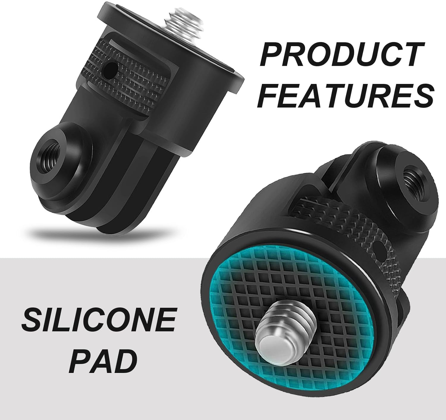 Higatful 2PC Aluminum Camera Tripod Mount Adapter, 1/4" 20 Camera Mount for Go Pro Hero 13/12/11/10/9/8/7, Insta 360 X4/X3/X2/X/RS/R, DJI Osmo and Other Cameras Accessories image number 2