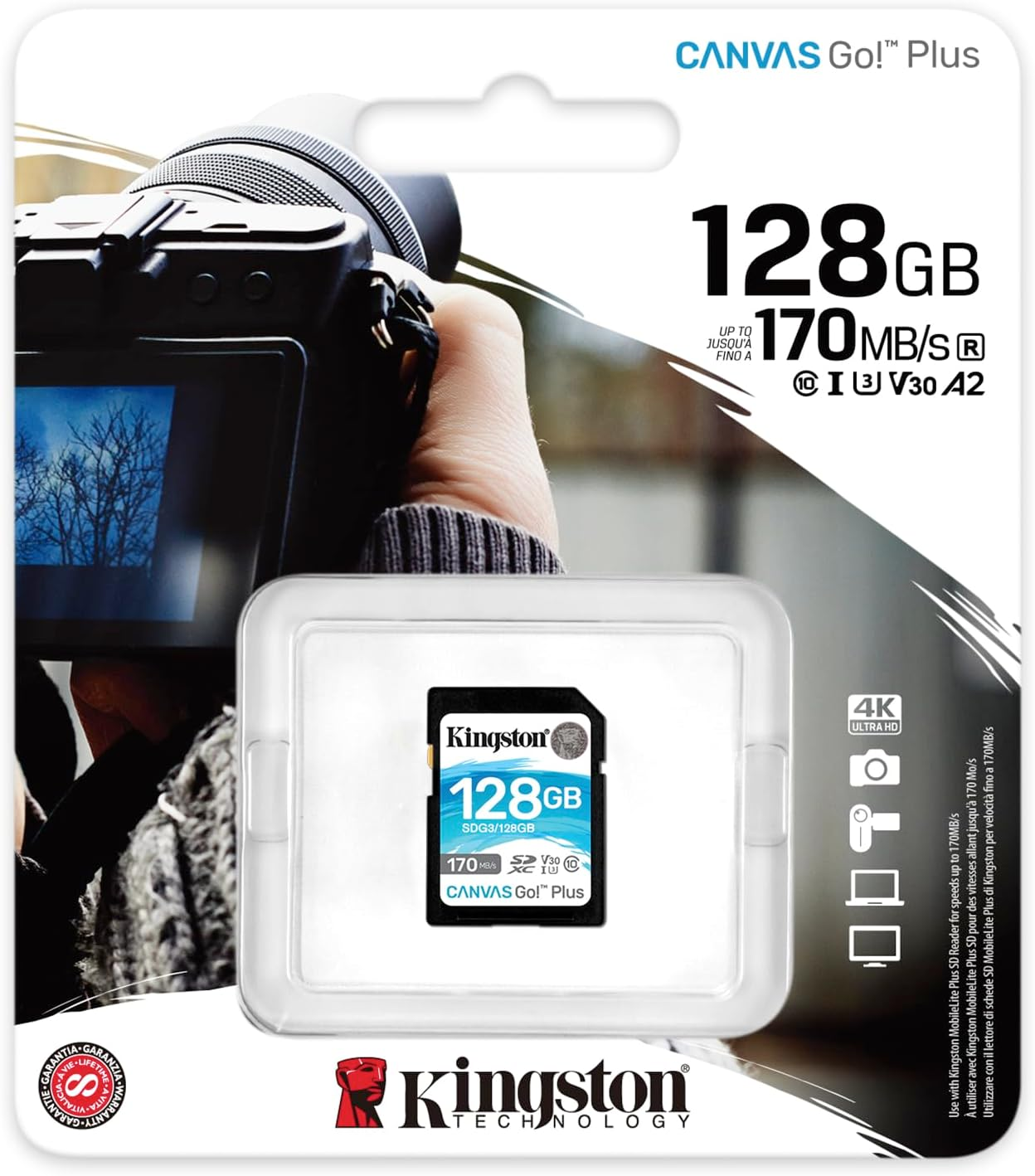Kingston 128 GB SDXC Canvas Go plus 170Mb/S Read SD Memory Card image number 7