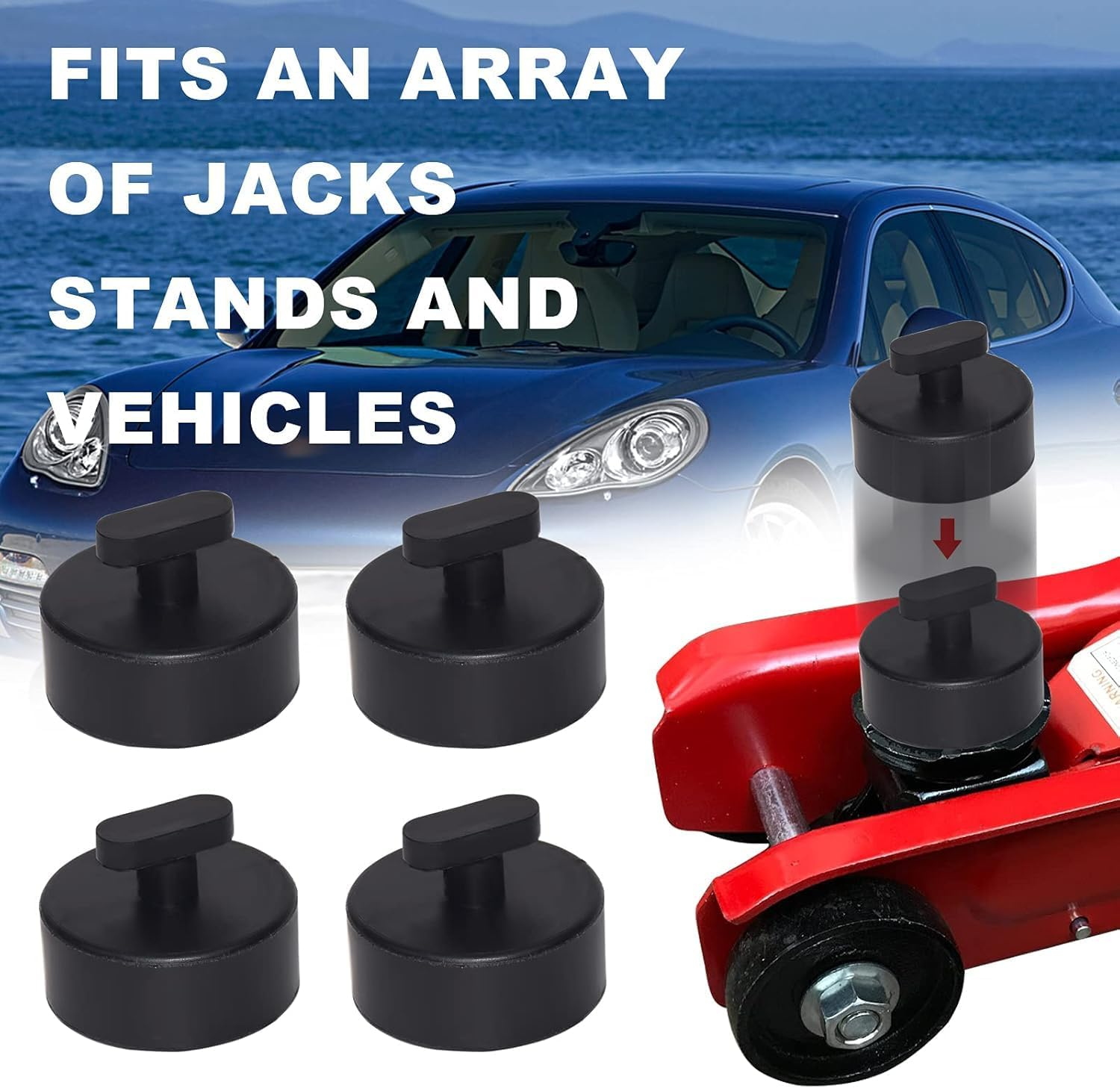 4Pcs Jack Pads Compatible with Corvette, Non-Slip Rubber Pucks Design to Safe Lifting of C5 C6 C7 C8 GS Models, Essential Garage Accessories for Corvette Owners image number 4