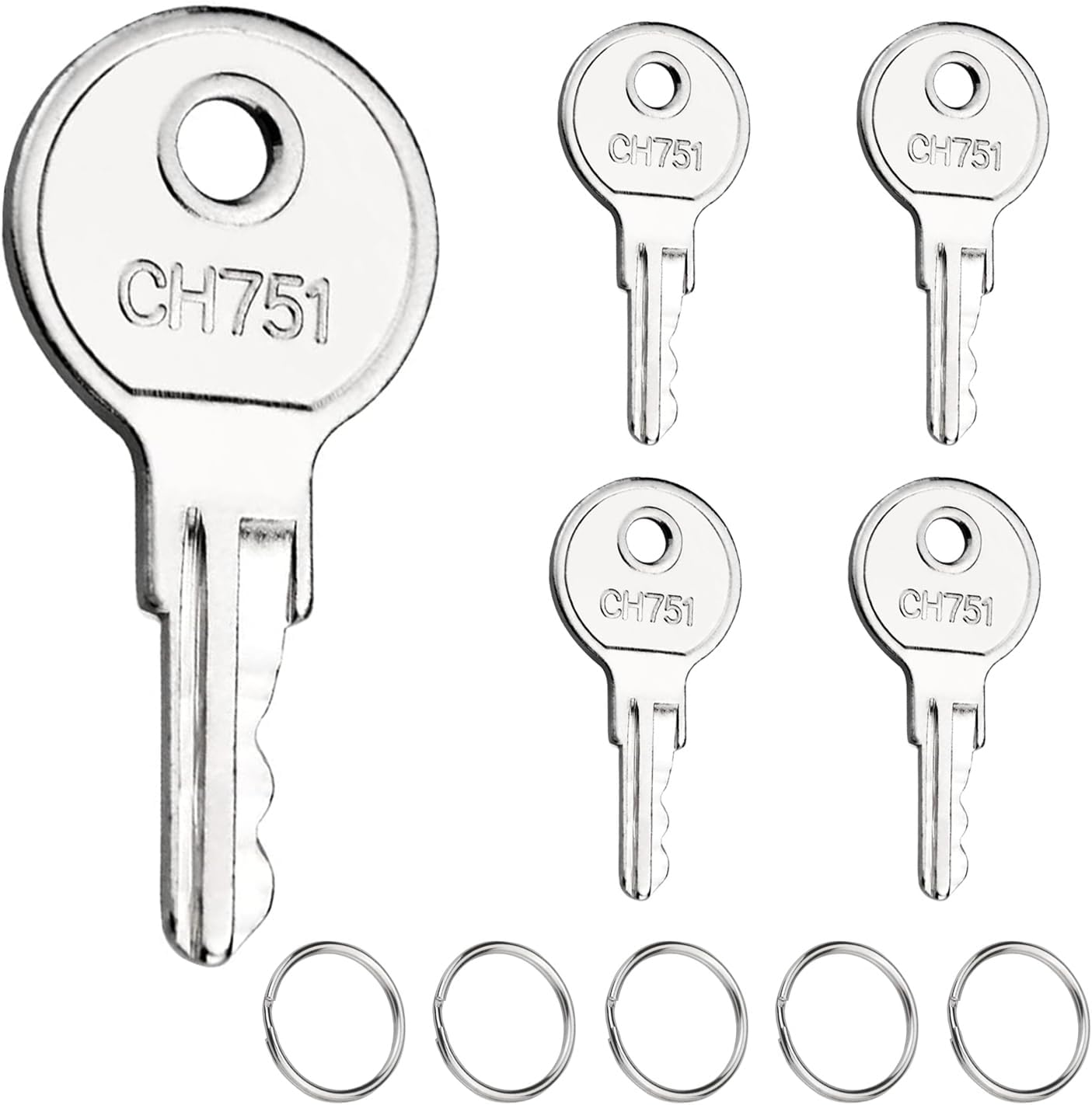 CH751 RV Keys for RV Campers Cabinets Push Locks, Spare Keys Suitable for Camper Door Lock T-Handles Shells Tool Boxes (5 Pack)