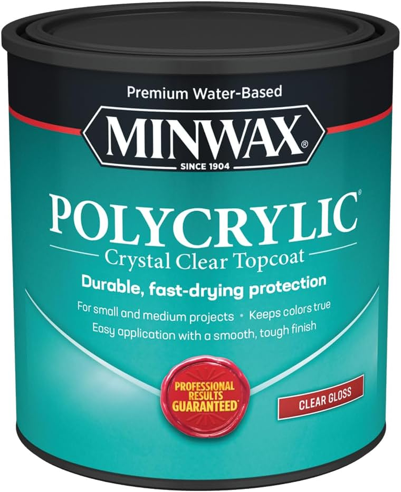 Minwax 211114444 Polycrylic Protective Wood Finish, Clear Ultra Flat, &frac12; Pint