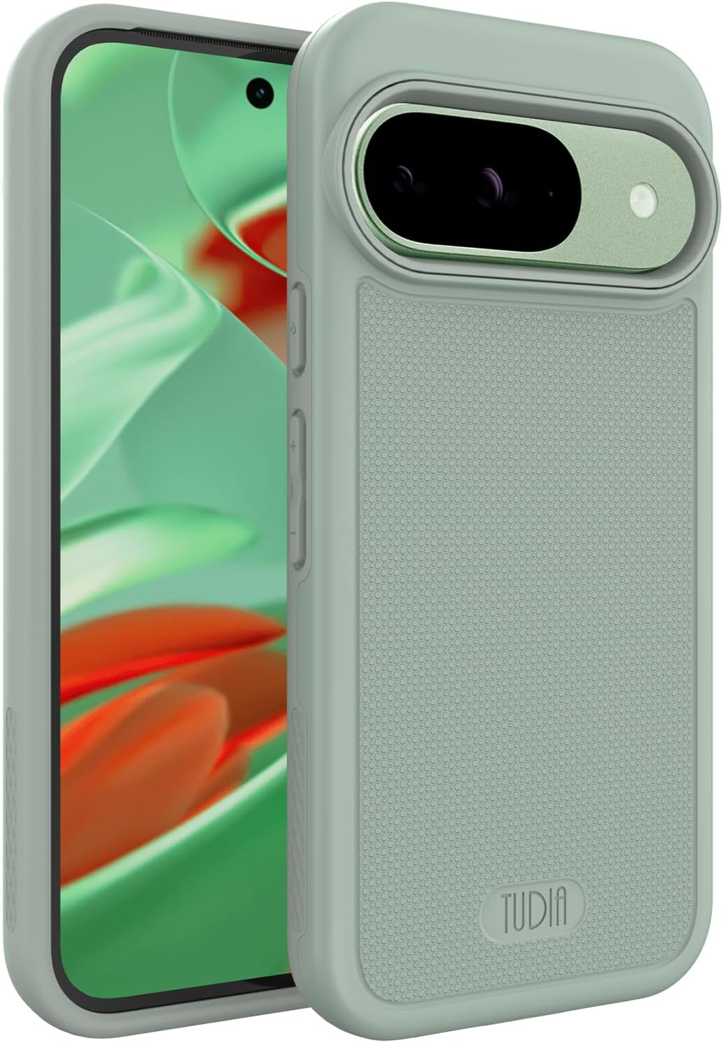 TUDIA Dualshield Grip Designed for Google Pixel 9 / Pixel 9 Pro Case (2024), [Mergegrip] Military Grade Dual Layer Shockproof Slim Tough Non-Slip Heavy Duty Protective Phone Case (Green Lily) image number 5