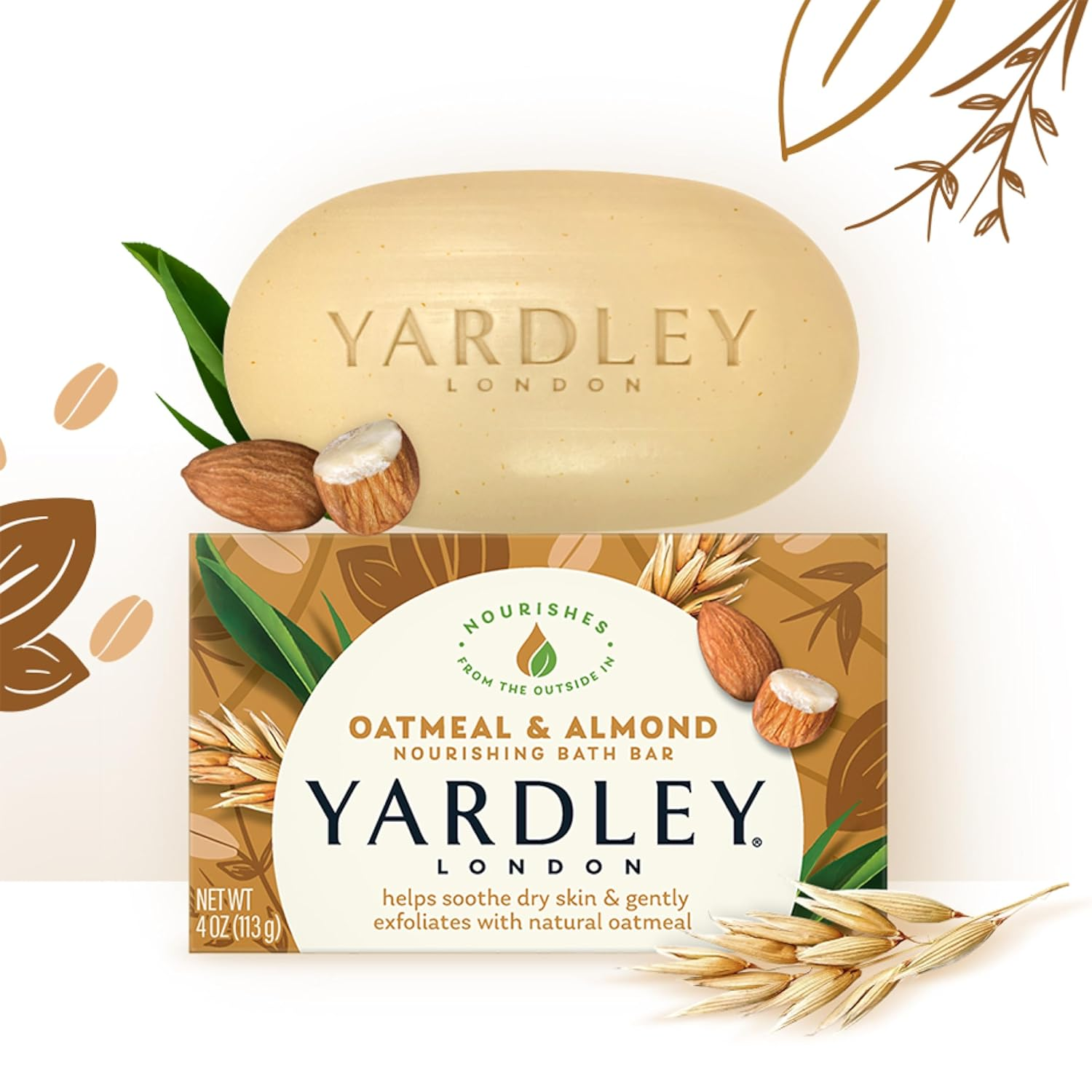 Yardley Oatmeal and Almond Naturally Moisturizing Bath Bar (Pack of 20)