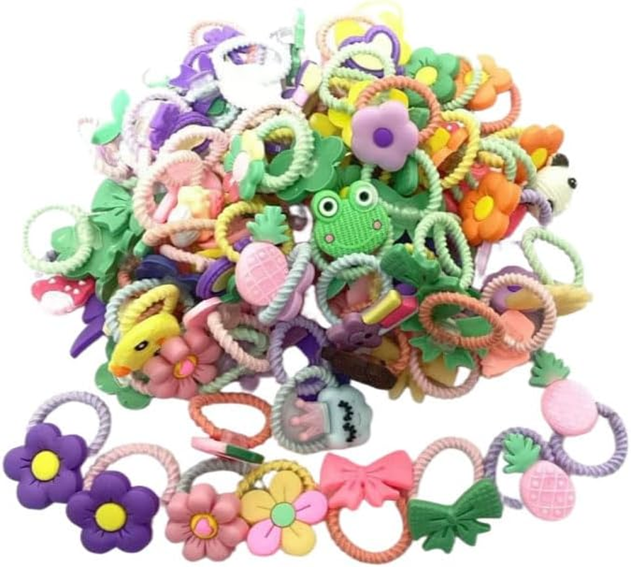 100Pcs Baby Hair Ties for Girls,Soft Elastic Hair Bands for Thin Hair, Gentle Ponytail Holders for Infants & Toddlers, Cute Hair Accessories image number 3