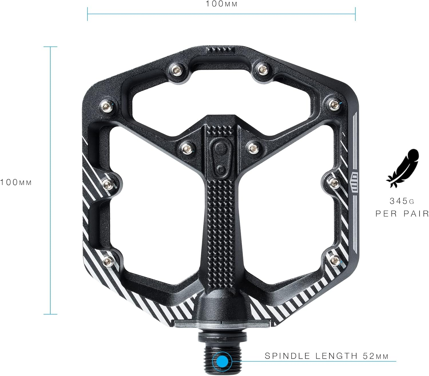 Crankbrothers Stamp Flat Pedal for BMX/MTB Bike - Bicycle Pedal, Minimalist Profile, Adjustable Grip