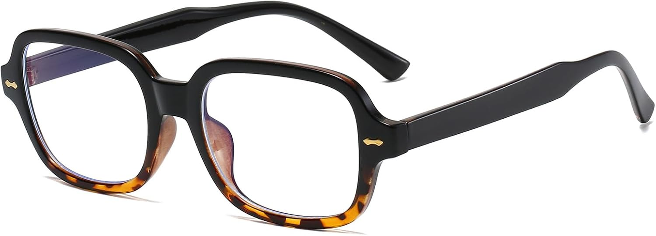 LJCZKA Rectangle Blue Light Glasses Womens Mens Computer Glasses Square Frame anti Eye-Fatigue for Reading, Texting & Gaming