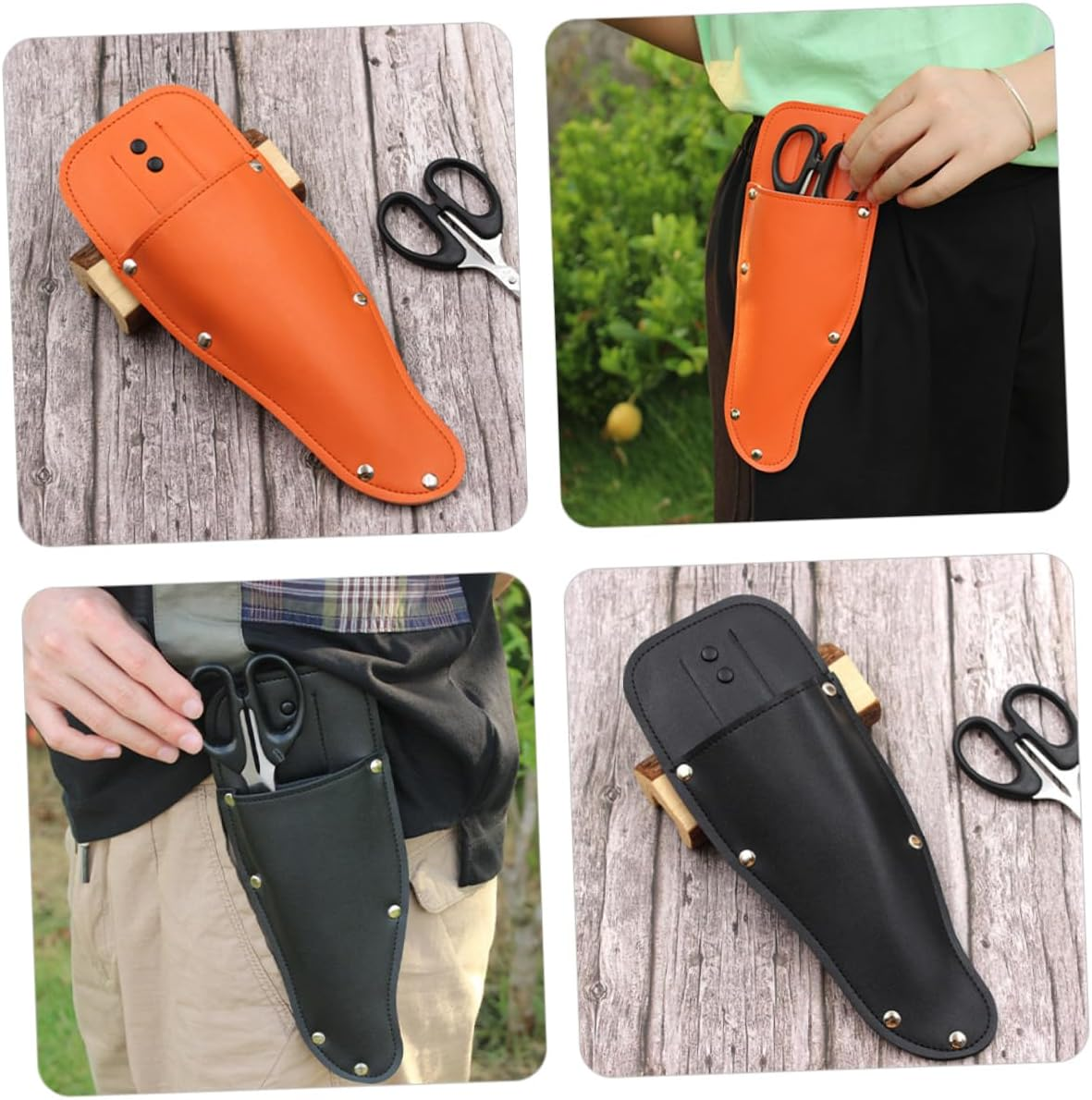 CAXUSD 2Pcs Elegant Retro Design Gardening Pruning Shears Leather Scissor Case for Plant Care image number 6
