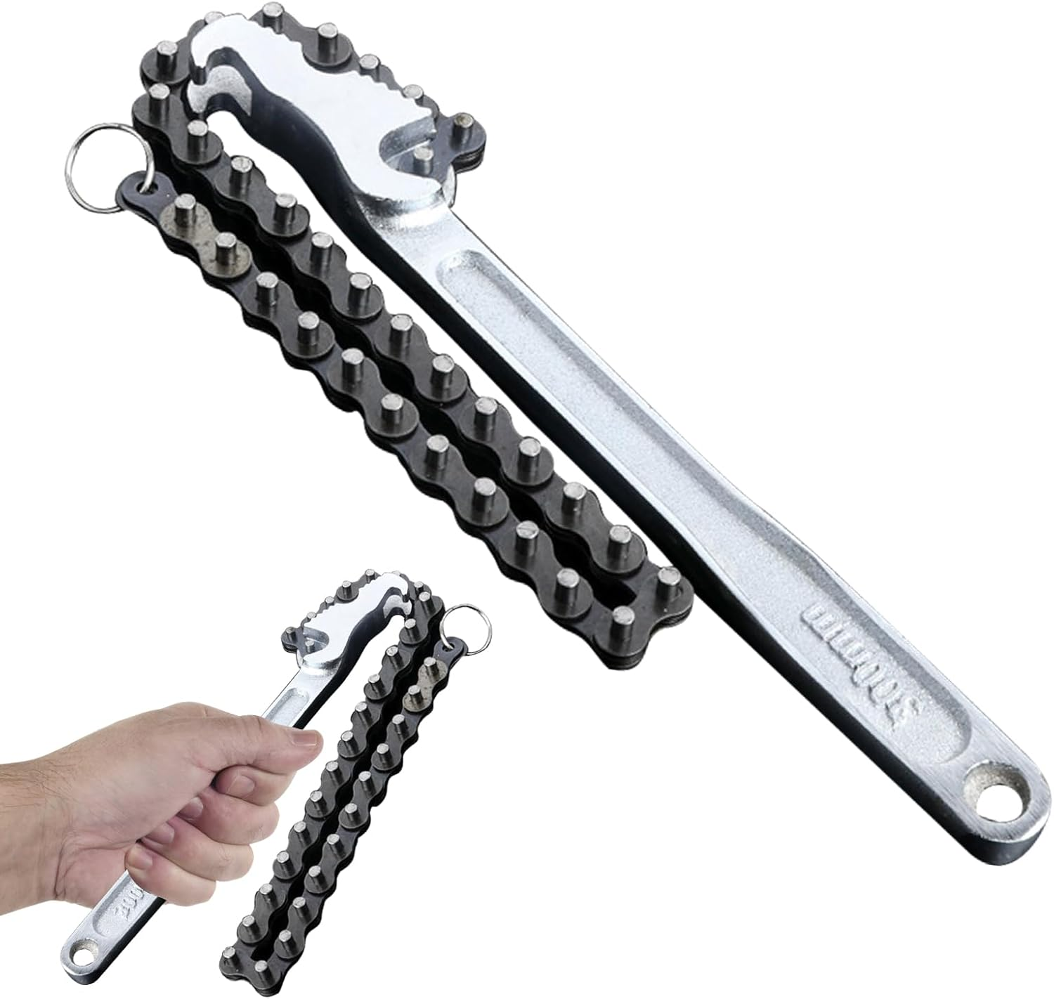 12Inch Chain Wrench,Heavy Duty Pipe Fitting Chain Wrench,Portable Plumbing Spanner,Adjustable Long Handle Wrench Tool for Oil Filter,Water Purifier Belt,Pipe Fitting ﻿ image number 1