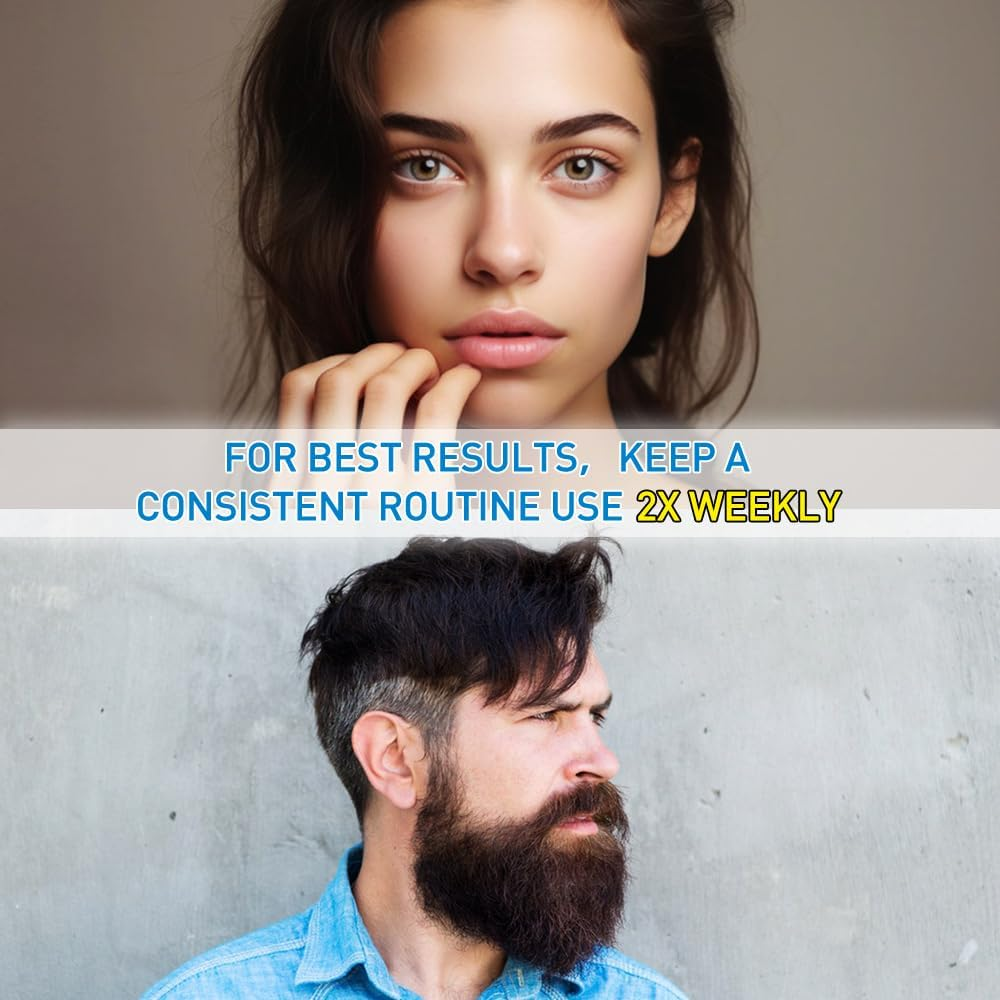 2PCS 1Mm&1.5Mm Derma-Roller for Hair Face Skin,Microneedling Roller Beard Growth Kit Derma-Roller with 540 Needles for Men Women image number 5