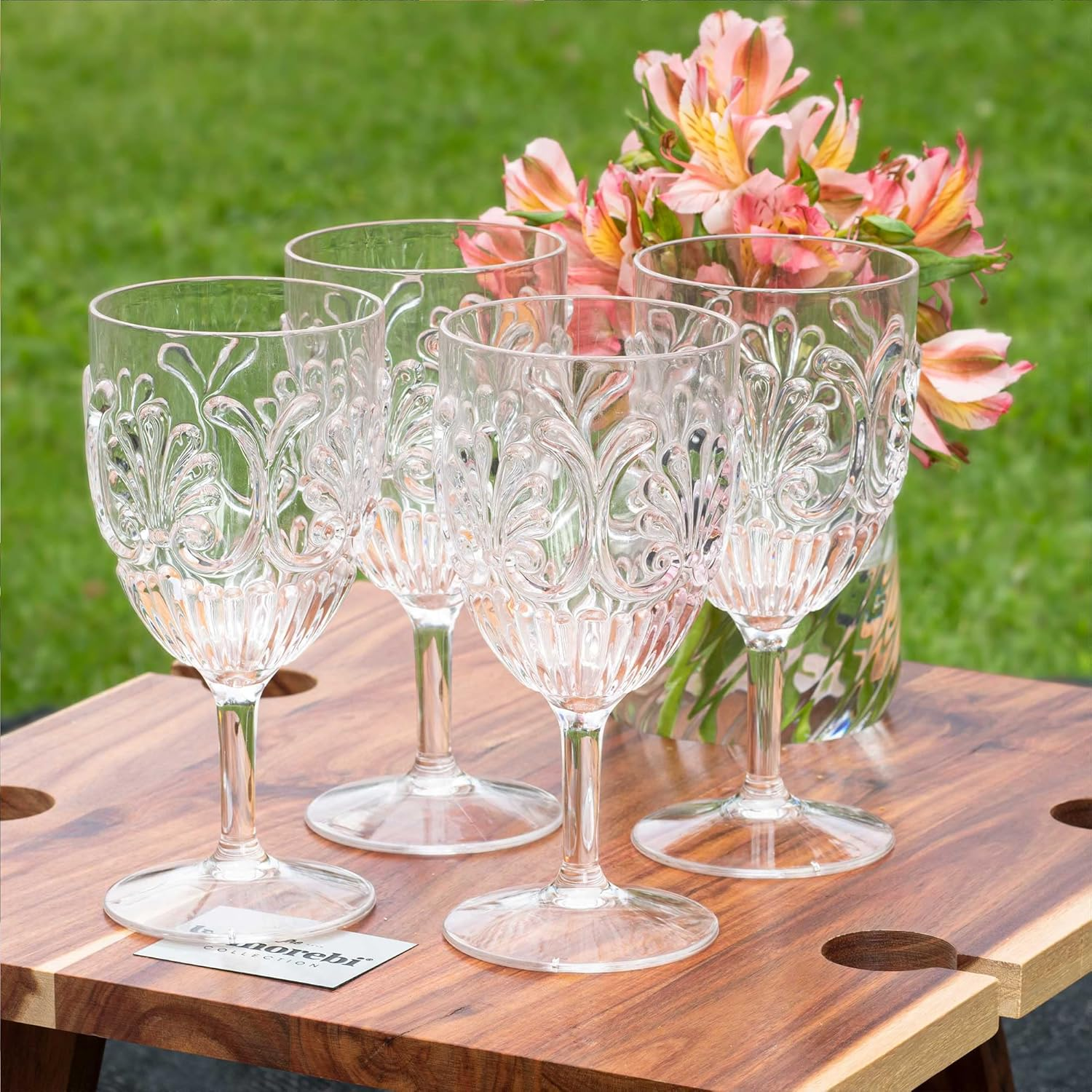 KOMOREBI Shatterproof Acrylic Wine Glasses - Unbreakable Plastic Goblets, Bpa-Free & Drop-Proof Glassware - Elegant Drinkware for Indoor & Outdoor Use - 14Oz, Set of 4 (Clear) image number 5