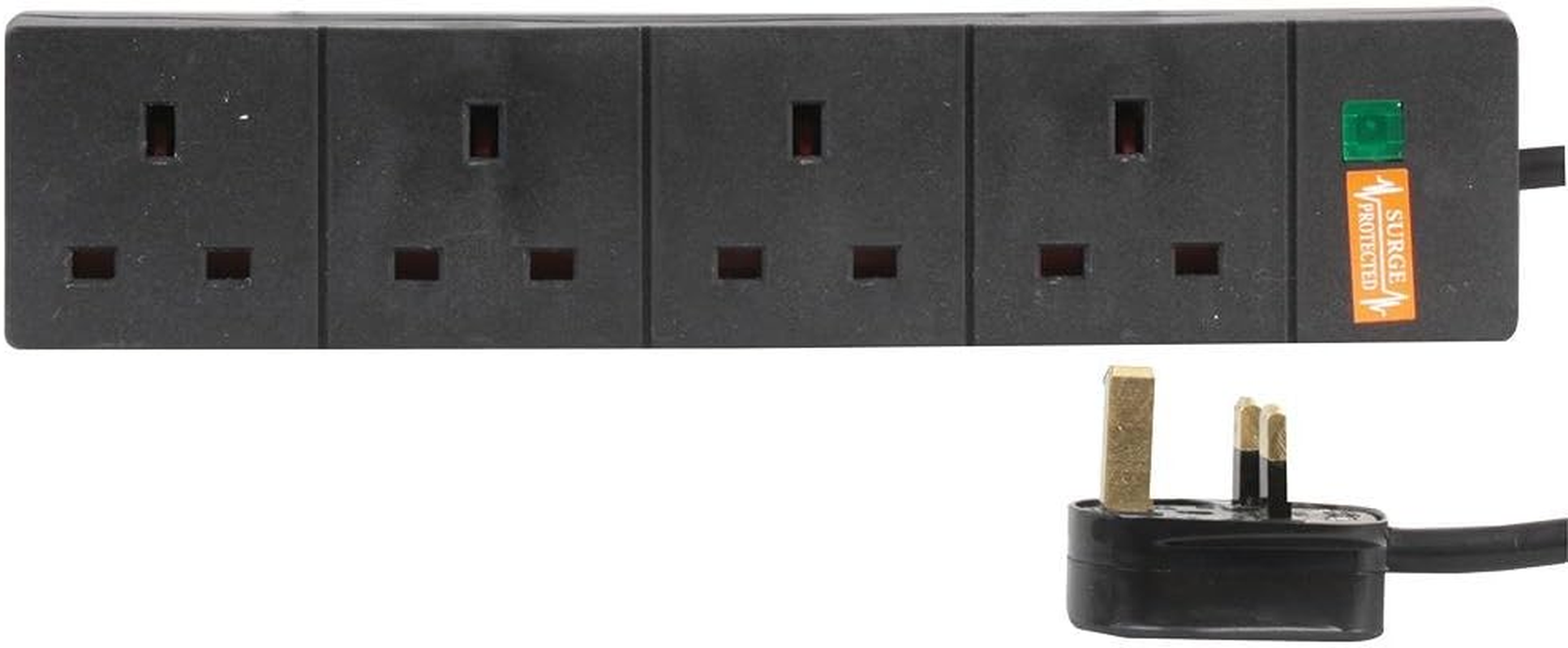 Pro Elec PELB1520 4-Gang Extension, Black, 1M Lead