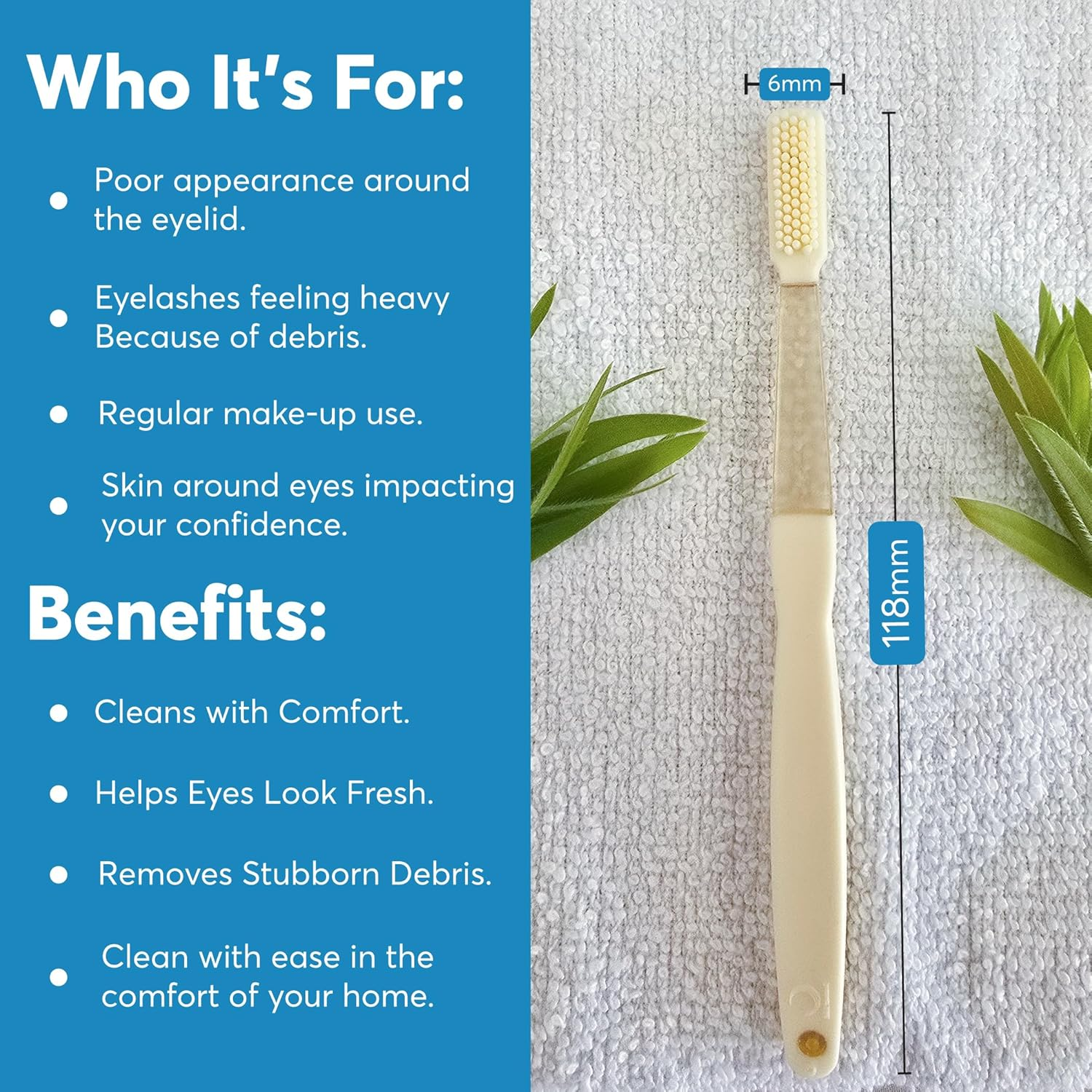 Lustrous Lids Eyelid Cleaner Made from Soft Silicone - Eyelid Margin Scrub Brush - Delicately Cleans Eyelids - Designed for Delicate Skin around the Eyes, Remove Debris and Makeup - (Pack of 2)