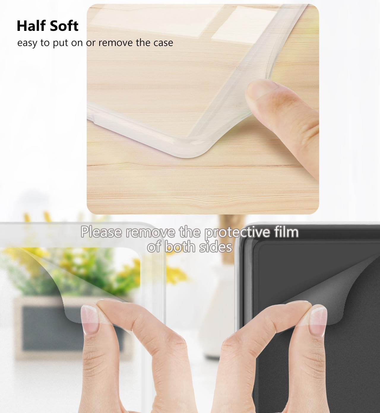 Reelau Case Compatible with 2021 Kindle Paperwhite 6.8 Inch 11Th Generation, Clear Acrylic +Leather Kindle Case 6.8" for Kindle Paperwhite 2021 11Th Gen [Transparent] [Auto Wake Up/Sleeping] (Pink) image number 3